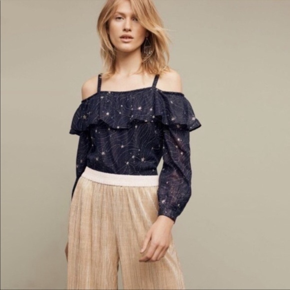 Anthropologie Starry Night Blouse